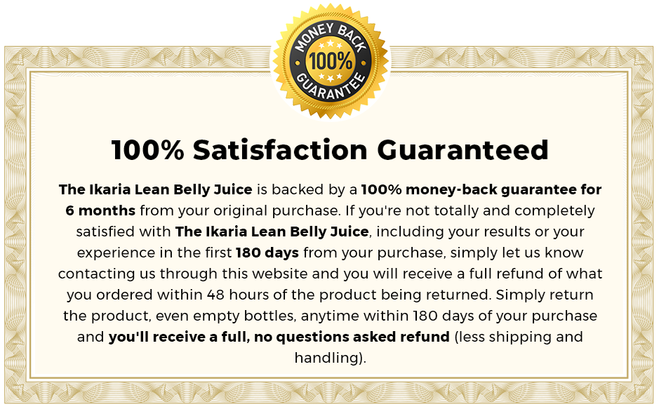 Ikaria lean belly juice 180 days money back